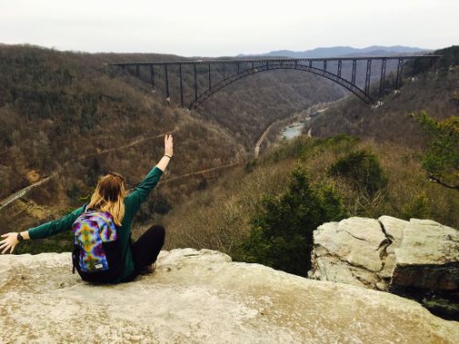  An individual revels in the view of the New River Gorge Bridge