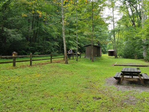 A campsite along the Greenbrier Trail