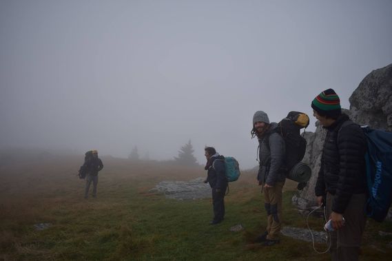 A group of backpackers near Spruce Knob
