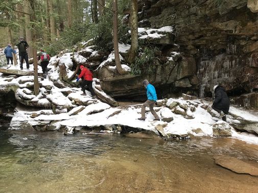 A winter hike at Swallow Falls