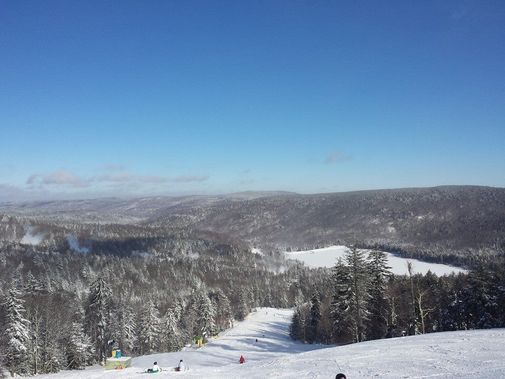 A view from the top of the slope at Snowshoe