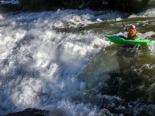 Sam Burke runs Swallow Falls at higher flows.