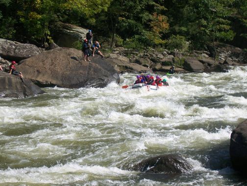 A raft on the rapid 