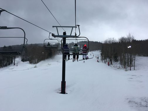 Riding the lift at Canaan Valley Resort