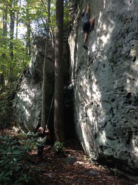 Two people climbing at Snake Hill WMA