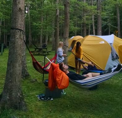 Group camping at Seneca State Forest