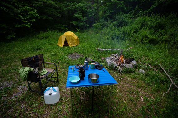A campsite at the Little River area