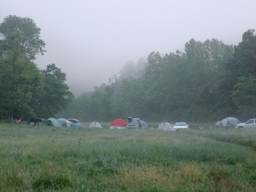 A group of tents in the field