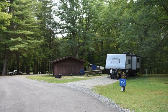 An accessible campsite at Babcock State Park