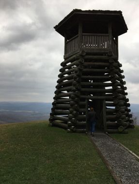 The lookout tower at Droop Mountain